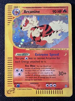 Pokemon Card-Arcanine-Aquapolis-Holo-H2/H32-ENG-LP - Image 1