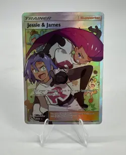 Pokemon Jessie & James Hidden Fates 68/68 Holo Full Art Card - Image 1
