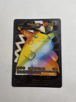 Pikachu VMAX Rainbow Secret Rare Black & Gold FOIL Card 044/185 NM - Image 1
