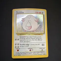 Pokemon TCG Chansey Base Set Holo Rare Card 3/102 120 HP English - Image 1