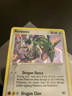 Rayquaza (9/106) EX Emerald Holo Rare Pokemon Card LP light crease bottom left - Image 3