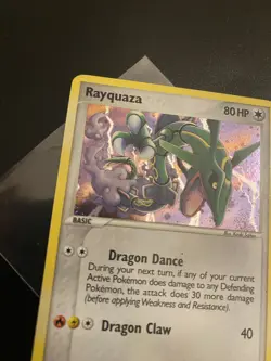 Rayquaza (9/106) EX Emerald Holo Rare Pokemon Card LP light crease bottom left - Image 4