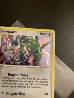 Rayquaza (9/106) EX Emerald Holo Rare Pokemon Card LP light crease bottom left - Image 5