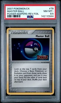 2007 Pokemon EX Power Keepers # 78 Masterball Reverse Foil PSA 8.5 Card NM-MT+ - Image 1