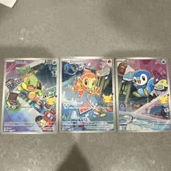 Pokemon TCG Pokemon Holo 3-Card Lot Turtwig Chimchar Piplup First Partners - Image 1