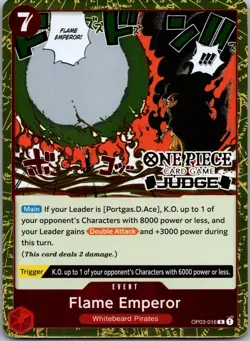 FLAME EMPEROR (JUDGE PACK VOL. 2) OP03-016 ONE PIECE PROMOTION CARDS ONE PIECE - Image 1