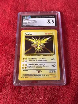 CGC 8.5 NM/MINT+ Zapdos 16/102 Base Set Holo Pokemon Card - Image 1