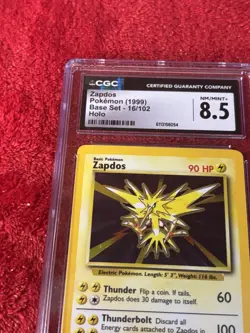CGC 8.5 NM/MINT+ Zapdos 16/102 Base Set Holo Pokemon Card - Image 3