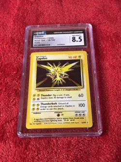 CGC 8.5 NM/MINT+ Zapdos 16/102 Base Set Holo Pokemon Card - Image 5