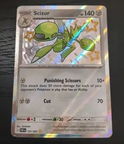 Pokemon Paldean Fates Scizor Holo Rare Card 191/091 NM - Image 1
