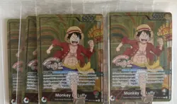 Lot X4 One Piece Card French Luffy Op13-001 X Musee Grevin Promo New - Image 1