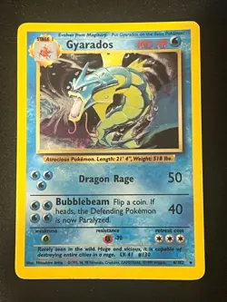 Gyarados #6/102 Base Set LP Pokemon Card - (MP-) - Image 1