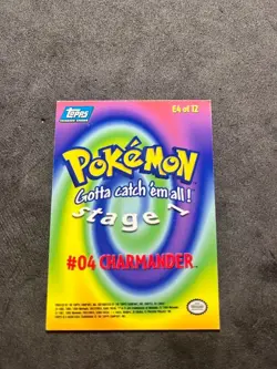 Charmander #04 Holo Topps Blue Label Vintage Pokemon Cards E4 of 12 Holo Foil - Image 4