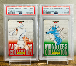 PSA 8 Marowak 105 Seadra 117 Carddass Bandai Vending 1996 Pokemon Japanese Card - Image 1