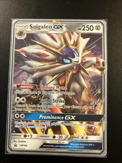Solgaleo GX Pokemon Card SM104 Holo Rare Promo Ultra Beast - Image 1