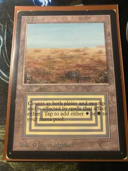1993 vintage MAGIC THE GATHERING Scrubland collectors edition CARD mtg dual land - Image 1