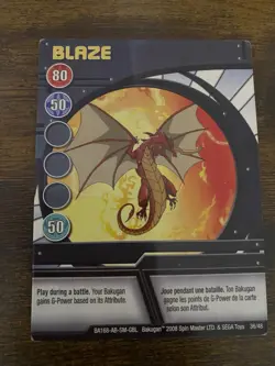 Bakugan Card - Blaze - Blue Ability Card - BA168 - 36/48 - 2008 - Image 1