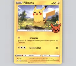 Pikachu 049/203 P Trick or Trade BOOster NM Pokemon - Image 1