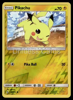 Pikachu 54/214 Common Unbroken Bonds Pokemon Reverse Holo LP - Image 1