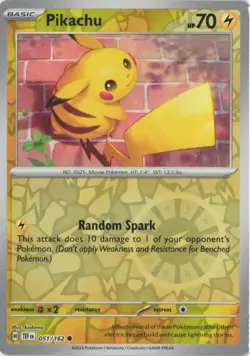 Pikachu 051/162 Common Temporal Forces Pokemon Reverse Holo Near Mint - Image 1
