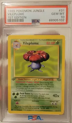 1999 Pokemon Jungle 1st Edition #31 Vileplume - PSA10 GEM MINT - Image 1