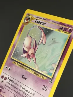 Espeon Neo Discovery 1/75 Holo Swirl LP Unlimited Pokemon - Image 2