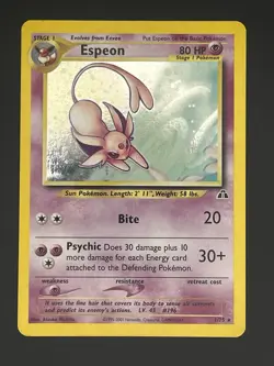 Espeon Neo Discovery 1/75 Holo Swirl LP Unlimited Pokemon - Image 3