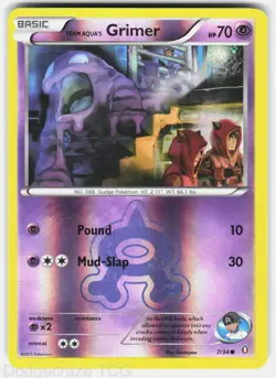 Team Aqua's Grimer 7/34 Common Double Crisis Pokemon Reverse Holo NM - Image 1
