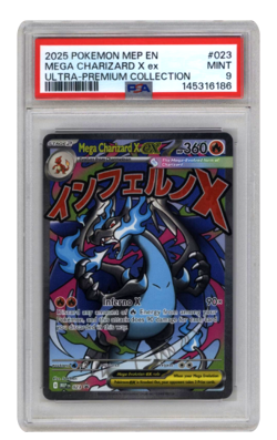 2025 Pokemon Mega Charizard X ex 023 Mega Evolution Promo Ultra Premium PSA 9 - Image 1