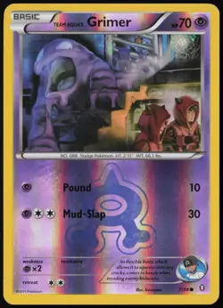 Team Aqua's Grimer 7/34 Double Crisis Common Reverse Holo Pokemon NM - Image 1