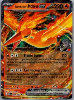 Team Rocket's Moltres ex 031/182 Double Rare Destined Rivals Pokemon Near Mint - Image 1
