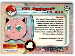 1999 TOPPS TV ANIMATION JIGGLYPUFF #39 - Image 2