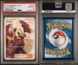 PSA 10 POKEMON SUN & MOON HIDDEN FATES #SV82 FULL ART/CYNTHIA 2019 - Image 3