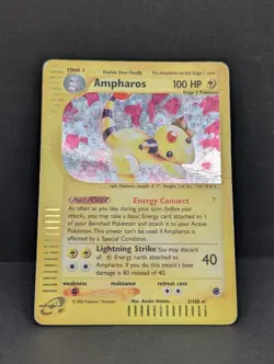 Ampharos 002/165 Expedition Base Set Holo Ultra Rare Pokemon TCG Nintendo HP - Image 3