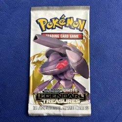 EMPTY Pokemon Black & White Legendary Treasures Booster Pack Genesect Art - Image 1