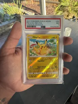 Pokemon TCG Pikachu 30/111 Reverse Holo Crimson Invasion NM 2017 - Image 1