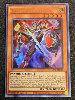 Yu-Gi-Oh! JOKER'S KNIGHT (KICO-EN002) 1st Edition Ultra Rare NM - Image 1
