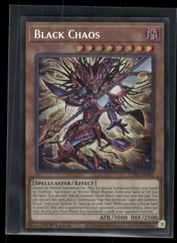 Yugioh! 1x Black Chaos CORI-EN001 Secret Rare 1st Edition - Image 1