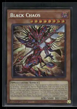 Yugioh! 1x Black Chaos CORI-EN001 Secret Rare 1st Edition - Image 3