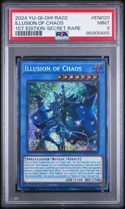 2024 YuGiOh! RA02 Illusions of Chaos 1st Edition SECRET RARE PSA 9 MINT #EN020 - Image 1