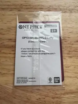 Monkey.D.Luffy (Ichiban Kuji Exclusive) OP13-001 One Piece Promo English Sealed - Image 2