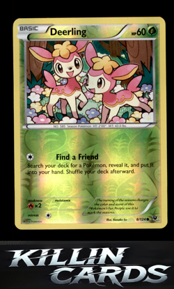 Reverse Holofoil Deerling 8/124 Pokemon Common XY - Fates Collide Card NM - Image 1