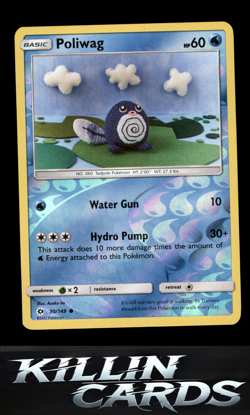 Reverse Holofoil Poliwag 30/149 Pokemon Common SM Base Set Card NM - Image 1
