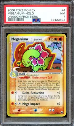PSA 7 Meganium EX Unlimited Dragon Frontiers 4/101 Pokemon Card NM HOLO - Image 1