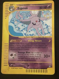 Pokemon TCG Espeon H9/H32 Holo Rare Aquapolis Pokemon Card - Image 1