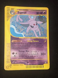 Pokemon TCG Espeon H9/H32 Holo Rare Aquapolis Pokemon Card - Image 3