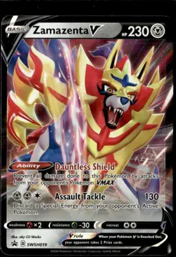 Pokemon Zamazenta V SWSH019 Black Star Promo Sword Shield Promo - Image 1