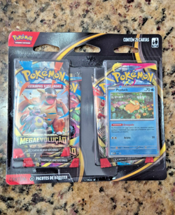 Pokemon TCG Mega Evolution 4 pack blister Psyduck Promo - Portuguese BR - Image 1