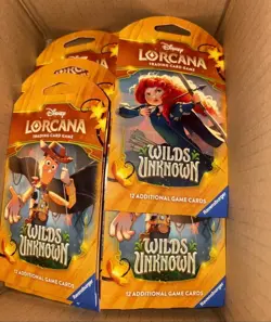 LOT OF 10 Disney Lorcana Wilds Unknown Sleeved Booster Pack SEALED NEW - Image 1