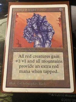 1x MTG Unlimited Edition Gauntlet of Might Magic: The Gathering Moderate Play - Image 1